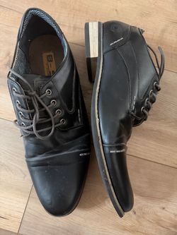 Black Leather Lace-Up Dress Shoes & Gray Dress Shoes