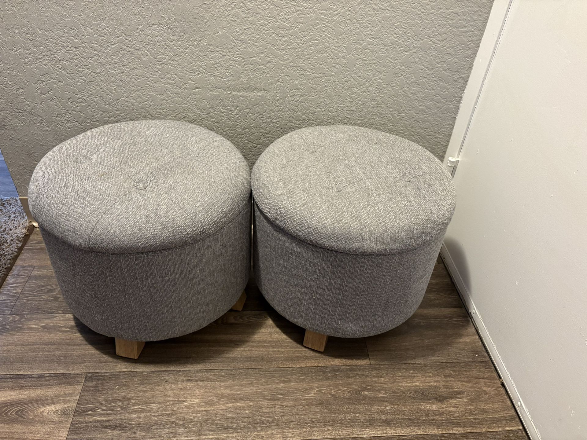 Tufted Ottoman Storage Set Of 2