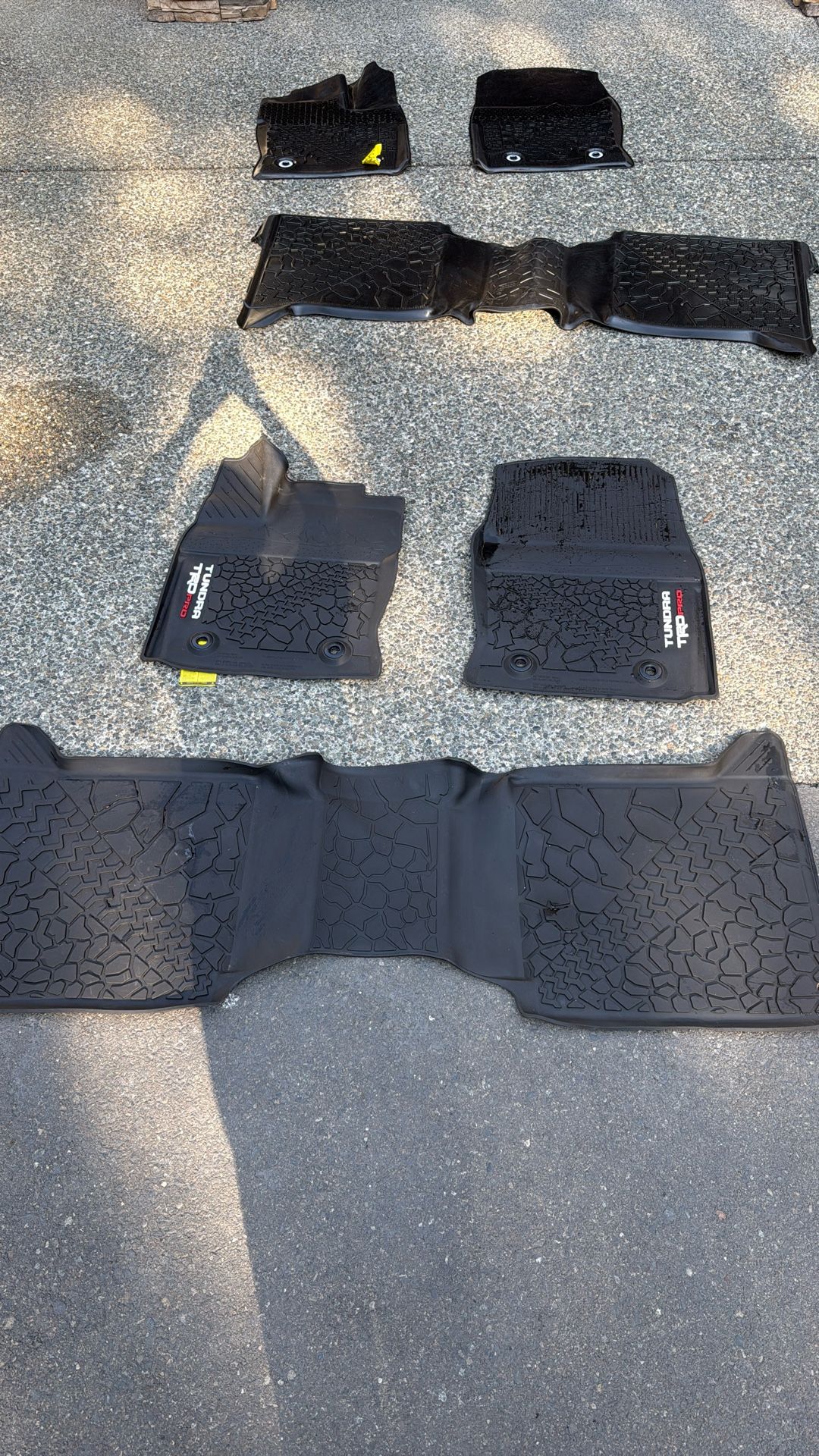 New OEM Toyota TRD All-Weather Floor Liners '14-'21 Tundra Crew & Double Cabs
