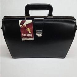 Jack Georges Leather Briefbag Black - Brand New