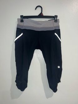 Lululemon Sz 8 Run a Marathon Crops Workout Leggings Capri Balck Reflective Su1