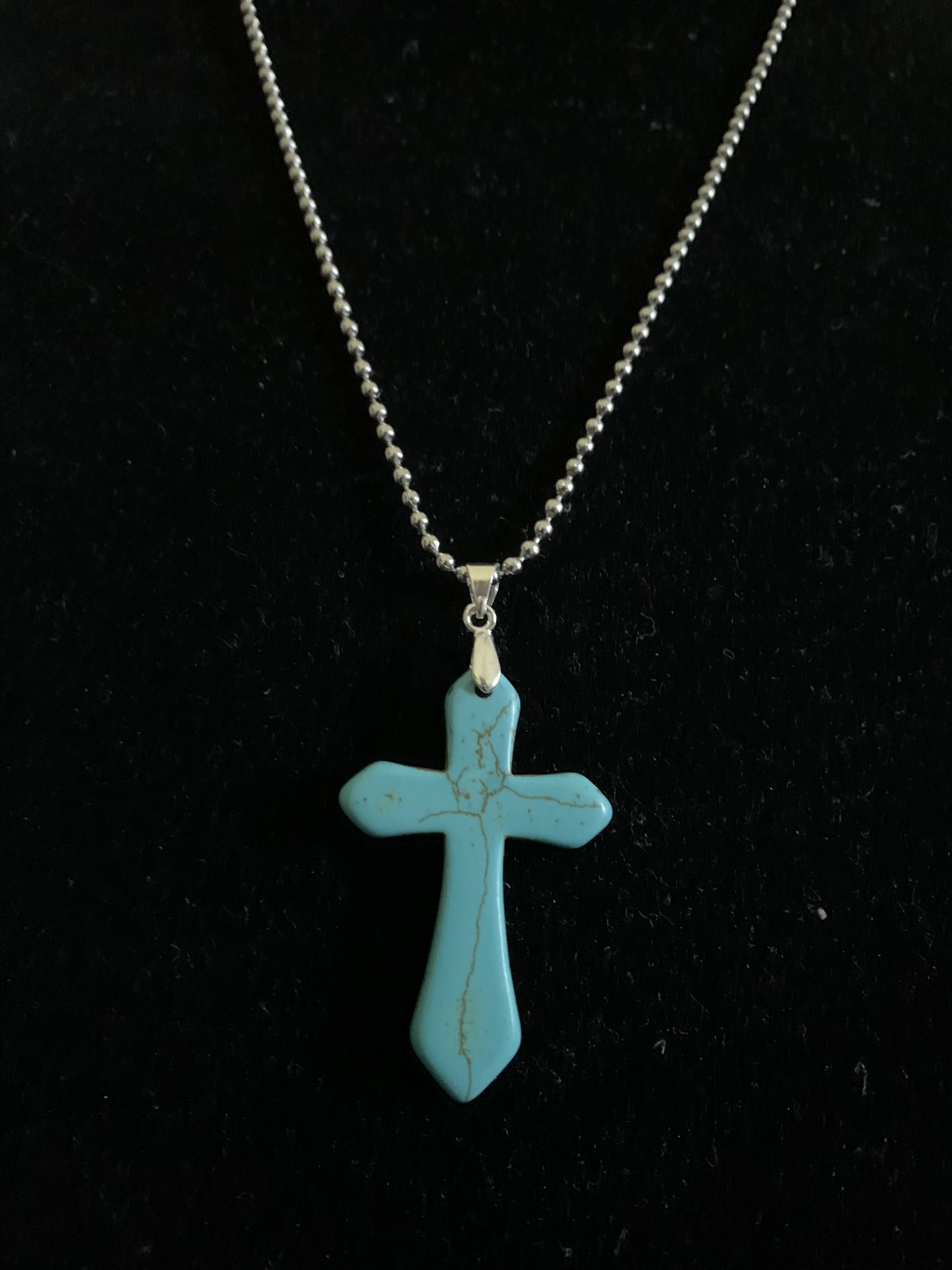 Howlite Turquoise CROSS Pendant