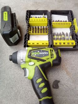 Greenworks 24v lithium drill & bits