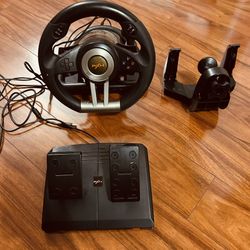 Steering Wheel PC Gaming Racing with Linear Pedals and Racing Paddles for PC, PS4, Xbox One, Xbox Series X|S, and S