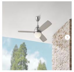 Hampton Bay Blaketon 46 in. Indoor/Covered Outdoor Brushed Nickel Modern Ceiling Fan with Tunable LED and Remote Control Included