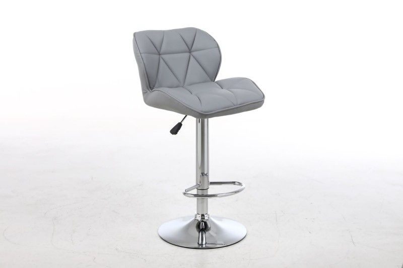 Grey Leather Barstool
