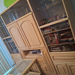 Solid Wood Entertainment Center/Display Cabinets
