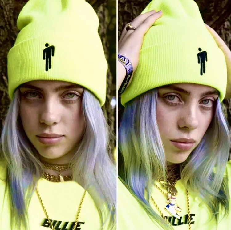 Billie Eilish Blohsh Neon Yellow Beanie - NWT