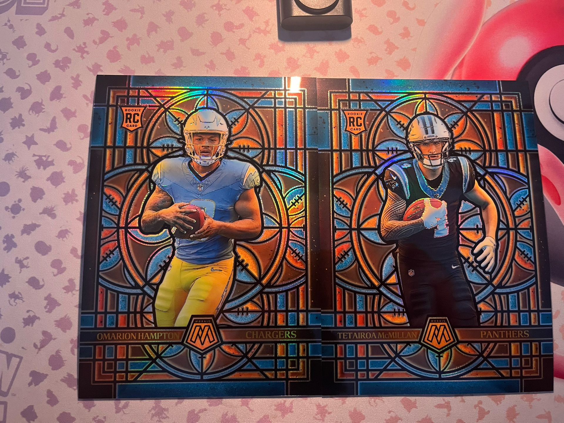2025 Panini Mosaic Tetairoa McMillan Omarion Hampton Rookies STAINED GLASS JUMBO