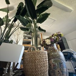 Two Extra Large Faux Palm Plants