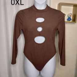 Long Sleeve Bodysuit Plus Size (0XL) $5