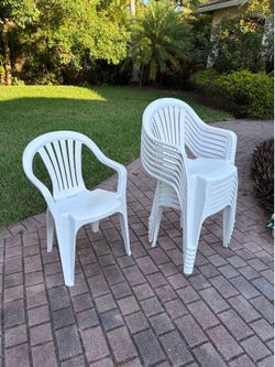 Set of 8 Resin patio armchairs - indoor outdoor