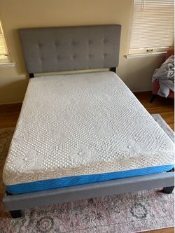 Full sized bed, mattress and frame included