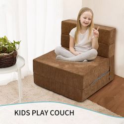 Brown MOPHOTO Folding Sofa Bed Guest Sofa Bed Fold Out Couch Mattress 63x25.6x6 in