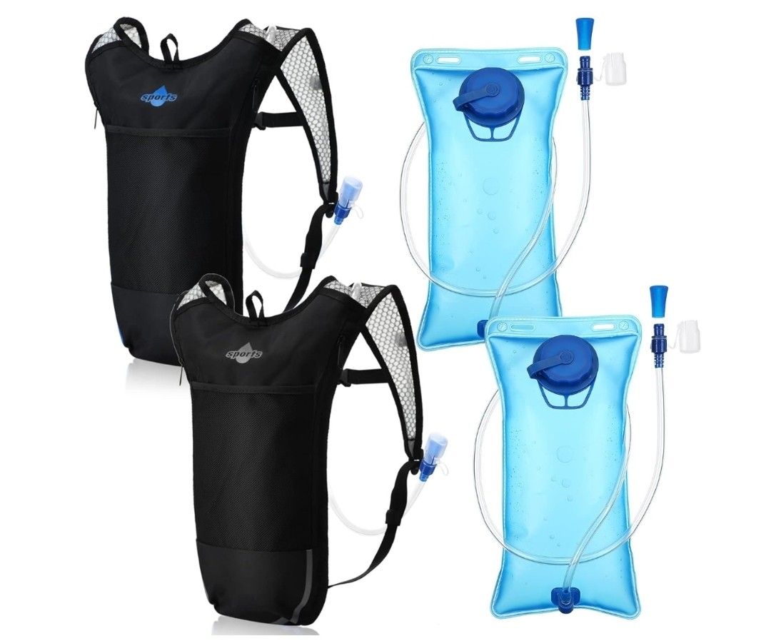 2 Pack Hydration Backpack Pack with 2L Water Bladder