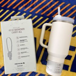 STANLEY Quencher H2.0 Tumbler 40 OZ (BRAND NEW) plus The All Day Cross-Body Carry Strap