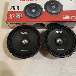 Brand New Pair Genius Audio 6.5” Bullet Slim Midrange Speakers  Sold In Pairs $80 Per Pair 