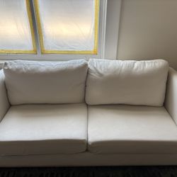 72” White Sofa