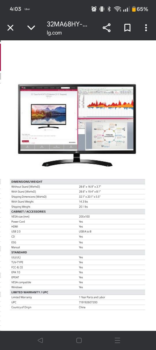 Like New LG Monitor