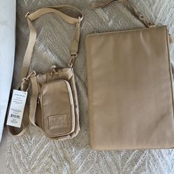 Beis Beige Laptop Case & Water Bottle Sling Bag Beige
