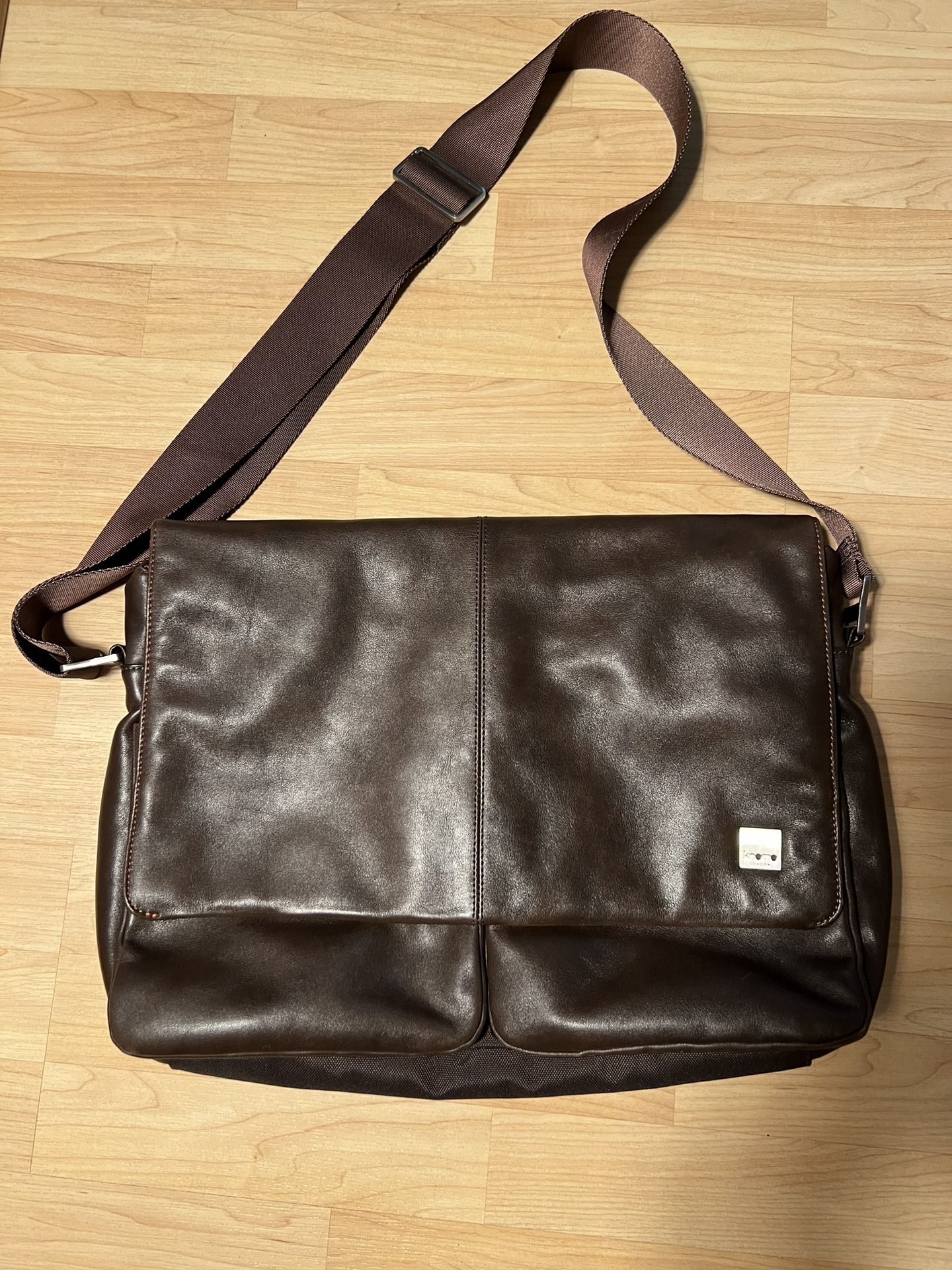 Knomo London Brown Leather Messenger 15” Laptop Bag