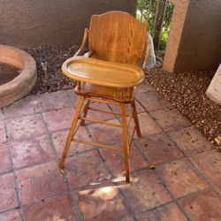 Antique Oak Highchair