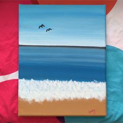 Homemade Beach Painting - 8x10. 
