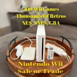 Nintendo Wii With External Hard Drive 500+ Wii Games / Retros: GBA, NES, SNES. More Can Be Added By You