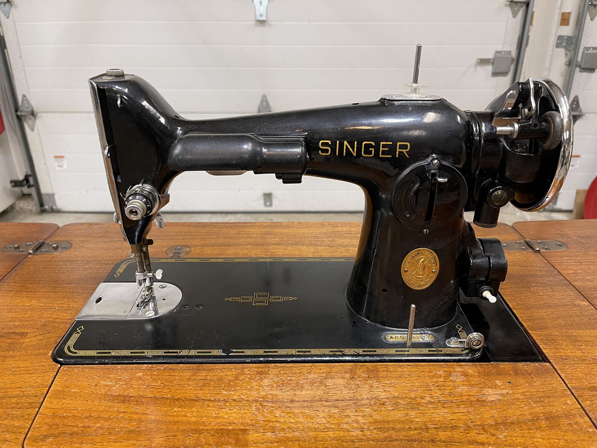 Singer Sewing Machine Model 201 in Cabinet No. 48