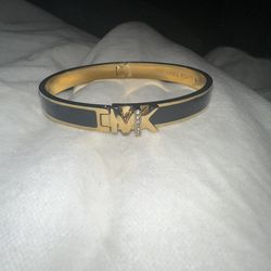 Michael Kors Gold & Black MK Logo Bangle Bracelet
