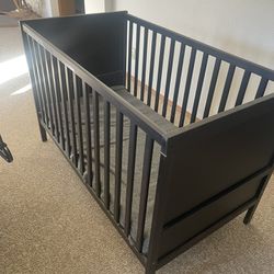 Black Wood Baby Crib