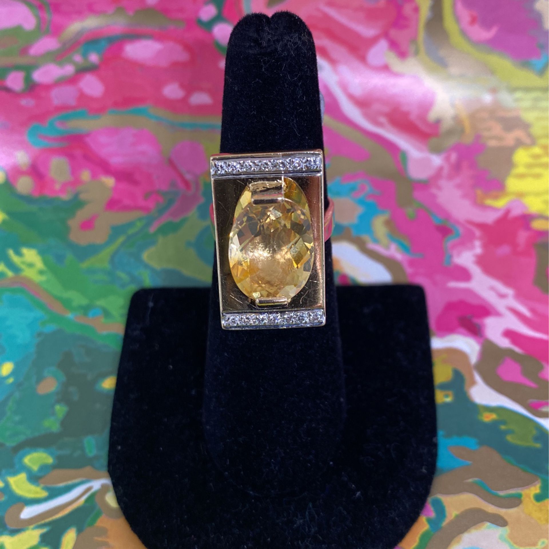  Gold Citrine Ring