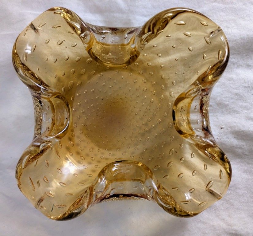 Murano Art Glass - Amber Cigar Ashtray