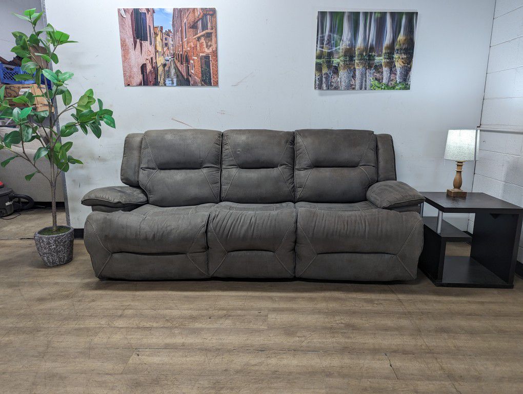 Gray Manual Recliner Couch ~Free Delivery~
