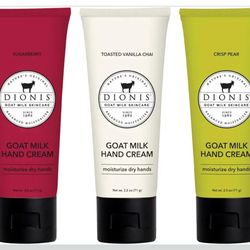 Dionis Goat Milk Skincare Assorted Scented Hand Cream 3 Pack, 2.5oz Travel Size Self Care Moisturizing Lotion For Women, Vitamins & Minerals Hydrate D