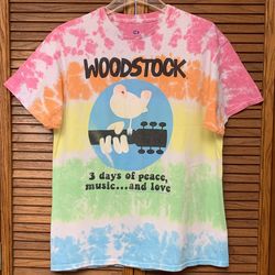 Woodstock L Unisex Multi-Color Tie Dye Short Sleeve T-Shirt