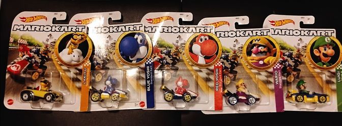 (NEW) Mattel Hot Wheels Mario 1:64 Die-Cast Bundle Lot (x5 Riders, Unopened)