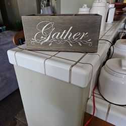 Gather Wood Box With 3 Candle Holders