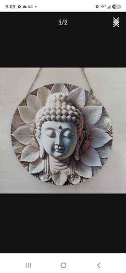 Buddha with Lotus Leaves wall plaque
