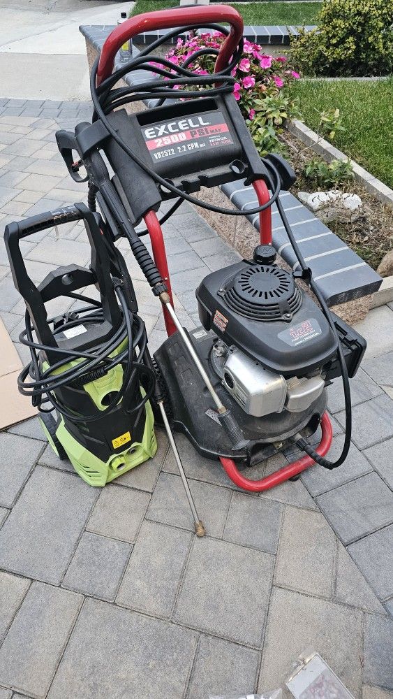 Honda Excell Pressure Washer 2500 PSI + Electric Pressure Washer
