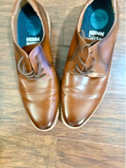 Nunn Bush Royce Plain Toe, Centro Flex Oxford Shoe Cognac Mens Size 9.5M