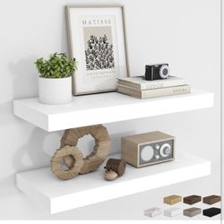 RICHFOCUS 24Inch Floating Shelves for Wall 2 Pack Shelves for Bedroom|Kitchen|Bathroom Wall Mounted Rustic Wood Floating Shelf with Invisible Brackets