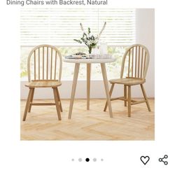 Solid Wood Pair Of Chairs 