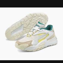Size 6.5) Puma Hedra Ocean Queen  Sneakers/ Eggnog-Puma White-Cloud Pink  