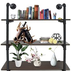 Rustic Style Metal Floating Shelves 