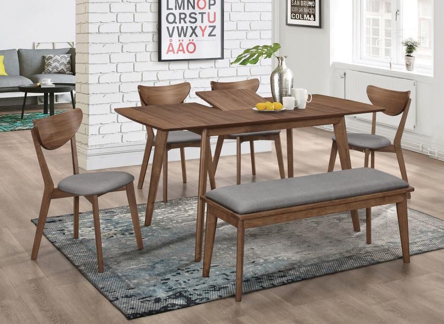 Dining Room Set Natural Walnut and Grey- Finance Available