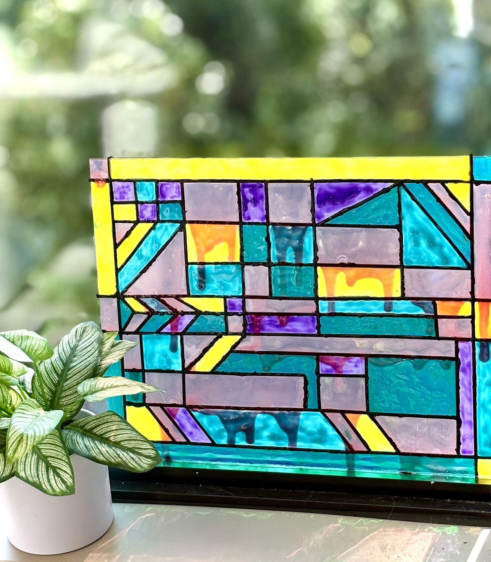 Stained Glass Geometrical Panel