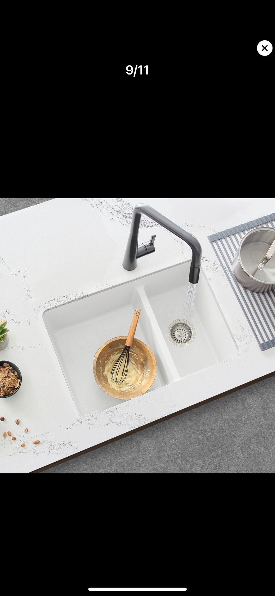 New Kitchen Sink Composite Granite 27”x18” New In Box 
