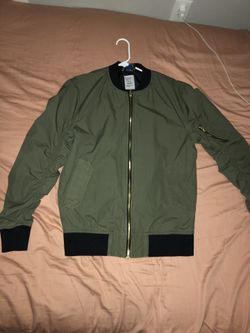 Olive Green Bomber Jacket Sz Medium