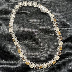 Silver citrine tennis bracelet 